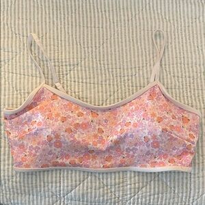 JoyLab Floral Sports Bra - Pink and Orange